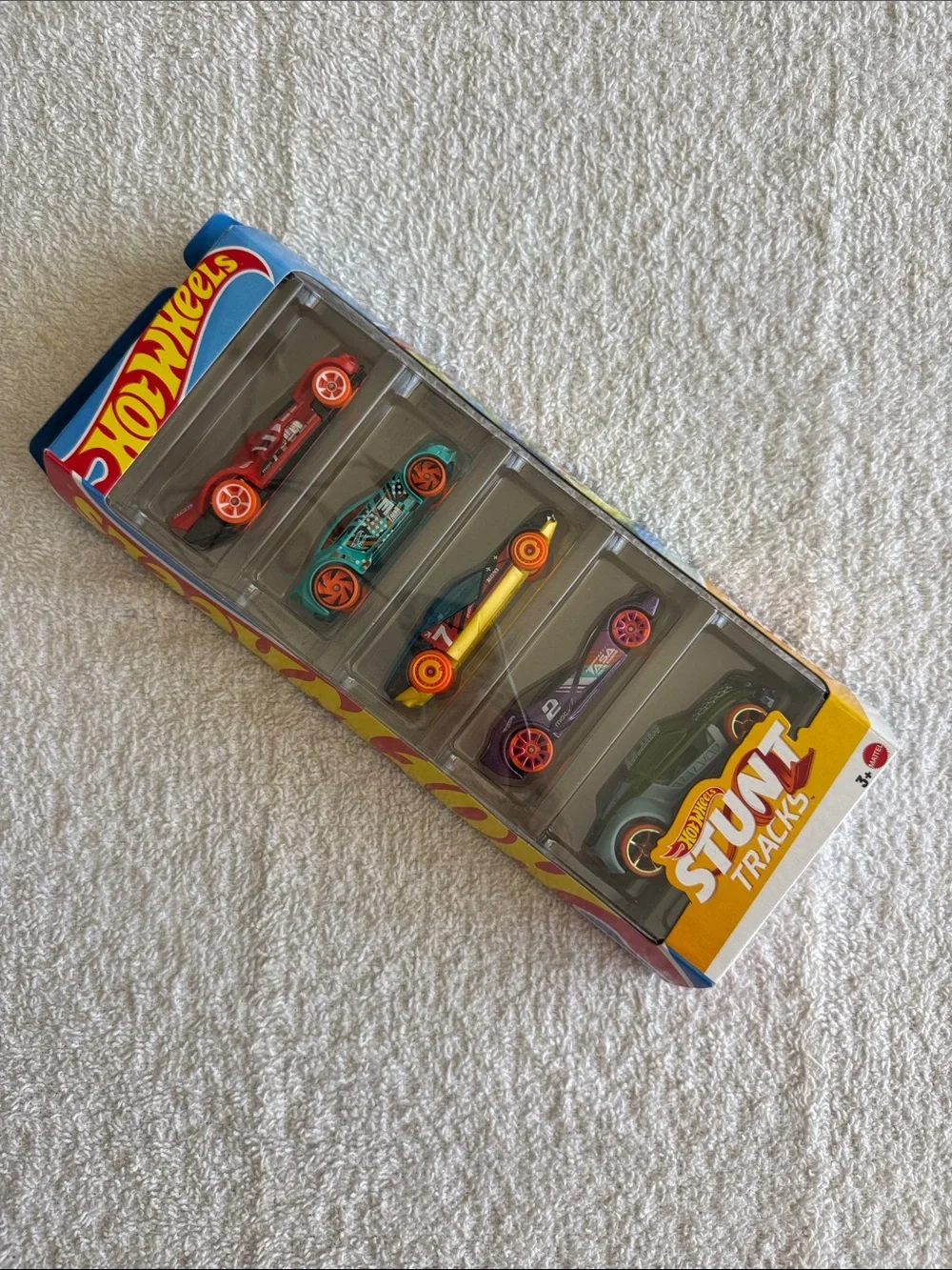 Hot Wheels Mattel Stunt Tracks 5 Pack Toy Cars - Multicolor
